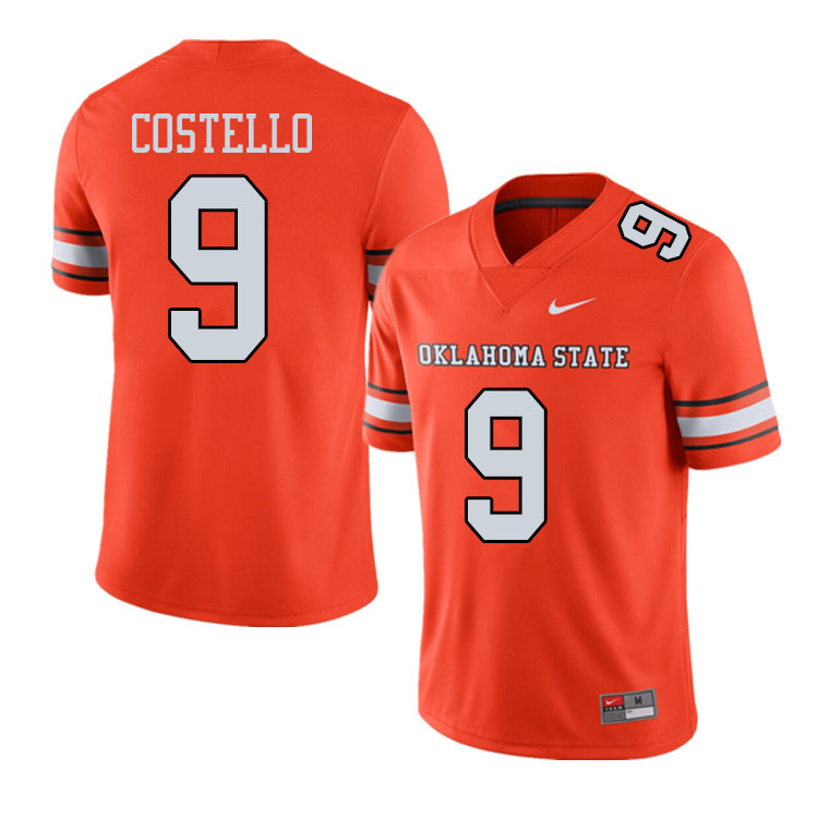 Men #9 Brendan Costello Oklahoma State Cowboys College Football Jerseys Sale-Alternate Orange - Click Image to Close